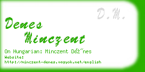 denes minczent business card